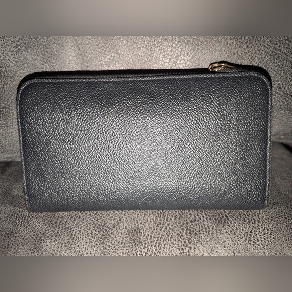 Stella McCartney Vegan Leather Calf Hair Leopard Zip Around Wallet Black VGUC - Picture 3 of 11